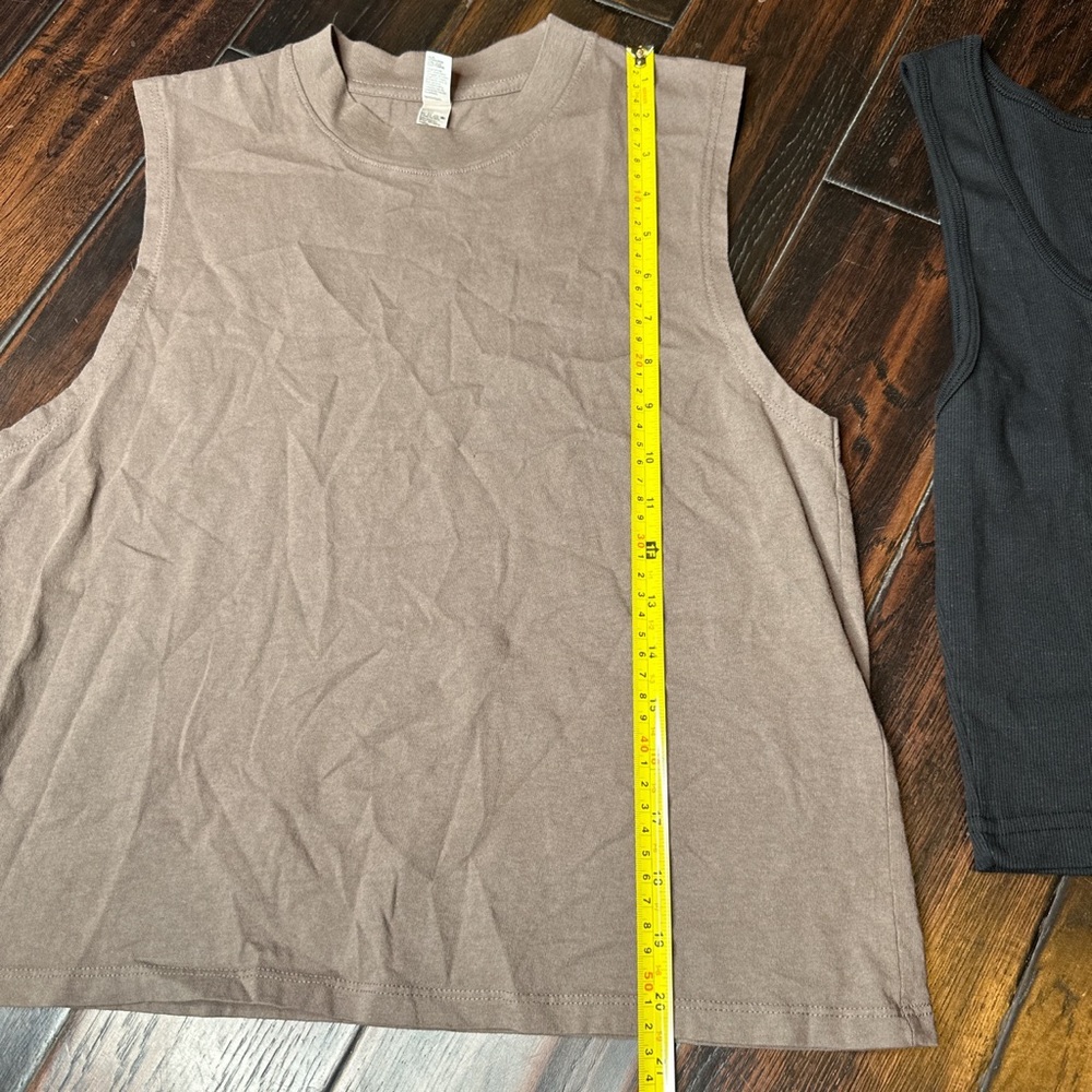 Crewneck shirt & crop top sleeveless tank top Los Angeles Apparel casual - Picture 3 of 4